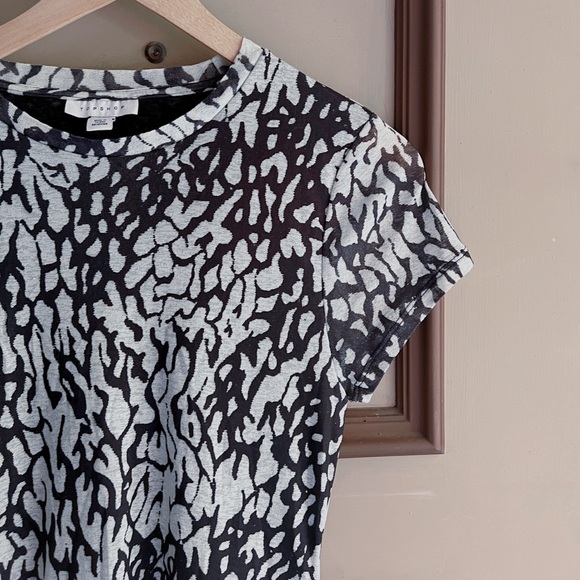 Abstract Black & Off-White Mini Dress - Picture 3 of 5